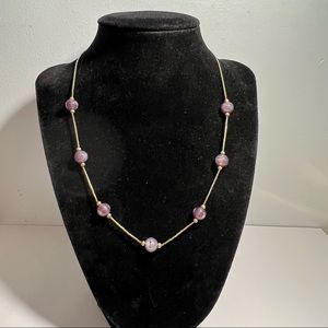 Jordan Sterling Glass Bead Flower Necklace